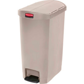 Rubbermaid Commercial Products 1883459 Rubbermaid® Slim Jim® 1883459 Plastic Step On Container, End Step 13 Gallon - Beige image.