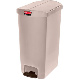 Rubbermaid Commercial Products 1883551 Rubbermaid® Slim Jim® 1883551 Plastic Step On Container, End Step 18 Gallon - Beige image.