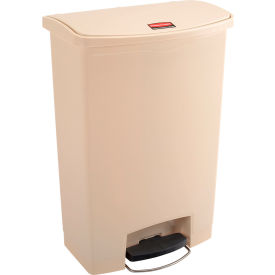Rubbermaid Commercial Products 1883552 Rubbermaid® Slim Jim® 1883552 Plastic Step On Container, Front Step 24 Gallon - Beige image.