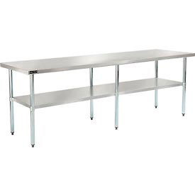 Global Industrial 319058 Global Industrial™ 430 Stainless Steel Table, 96 x 30", Galvanized Undershelf image.