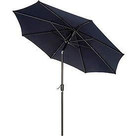 Global Industrial 695328 Global Industrial™ Outdoor Umbrella with Tilt Mechanism, Olefin Fabric, 8-1/2W, Navy Blue image.