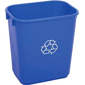 Global Industrial Deskside Recycling Wastebasket, 13-5/8 Quart, Blue