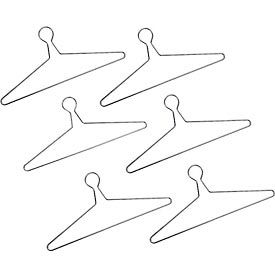 Global Industrial 695330 Interion® Closed Loop Coat Hangers - Heavy Duty Chrome - Anti-Theft - 6 Pack image.