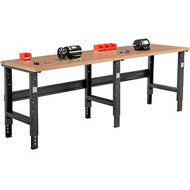 Global Industrial 319082 Global Industrial™ Extra Long Workbench, 96x30", Adjustable Height, Shop Top Square Edge, Black image.