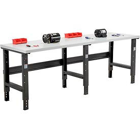 Global Industrial 319084 Global Industrial™ Extra Long Workbench, 96x30", Adjustable Height, Laminate Square Edge, Black image.