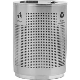 Dci  Marketing 782429 Precision® Stainless Steel Oval Open Top Trash & Recycing Can, 40 Gallon image.