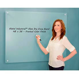 Global Industrial 695466 Global Industrial™ Frosted Glass Dry Erase Board, 48"W x  36"H image.