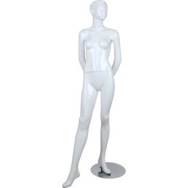 Amko Displays Llc BELLA4 Female Mannequin - Hands Behind the Back, Right Leg in the Front - Gloss Finish, White image.