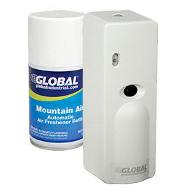 Global Industrial Automatic Air Freshener Refills w/ Free Dispenser - 12 Refills, Mountain Air