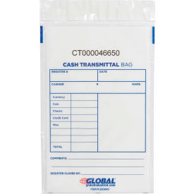 Global Industrial 320840 Global Industrial™ Cash Transmittal Bag, 6"W x 9"H, Clear, 100/Pack image.