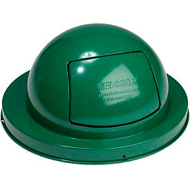 Global Industrial 261843GN Global Industrial™ Steel Dome Lid For 36 Gallon Trash Can, Green image.