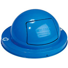 Global Industrial 261843BL Global Industrial™ Steel Dome Lid For 36 Gallon Trash Can, Blue image.