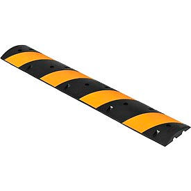 Global Industrial 708109 Global Industrial™ Portable Rubber Speed Bump, 72"L, Black w/ Yellow Stripes image.