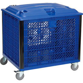 Global Industrial 603087P Global Industrial™ Easy Assembly Vented Wall Container - Lid/Casters 39-1/4x31-1/2x34 Overall image.