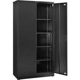 Global Industrial 361872BK Global Industrial™ EZ Assemble Storage Cabinet, 36"Wx18"Dx72"H, Black, Unassembled image.