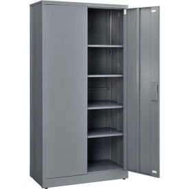 Global Industrial 361872GY Global Industrial™ EZ Assemble Storage Cabinet, 36"Wx18"Dx72"H, Gray, Unassembled image.