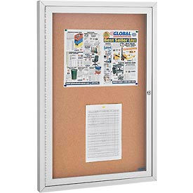 Global Industrial 695481 Global Industrial™ Enclosed Cork Bulletin Board - 24"W x 36"H - 1 Door image.