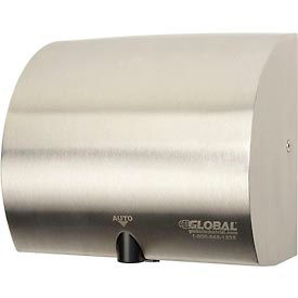 Global Industrial 641164 Global Industrial™ High Velocity Automatic Hand Dryer, Brushed Stainless Steel, 120V image.