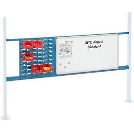 Global Industrial 319173BL Global Industrial™ 18" Louver & 36" Whiteboard Panel Kit, 72"W, Blue image.