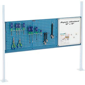 Global Industrial 319174BL Global Industrial™ 36" Pegboard & 18" Whiteboard Panel Kit, 60"W, Blue image.