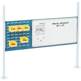 Global Industrial 319177BL Global Industrial™ 18" Louver & 36" Whiteboard Panel Kit, 60"W, Blue image.
