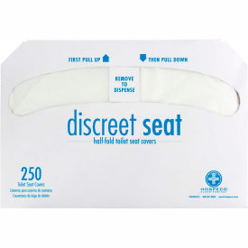 Hospeco DS-5000 Hospeco Discreet Seat® 1/2 Fold Toilet Seat Covers - 250 Covers/Pack, 20 Packs/Case - DS-5000 image.