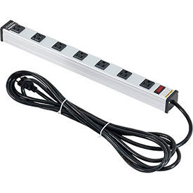 Global Industrial 500883 Global Industrial™ Power Strip, 7 Outlets, 15A, 19"L, 15 Cord image.