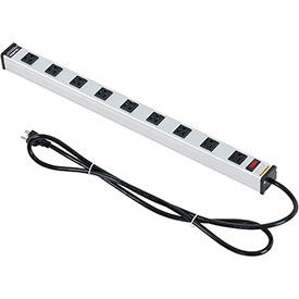 Global Industrial 500885 Global Industrial™ Power Strip, 9 Outlets, 15A, 25"L, 6 Cord image.