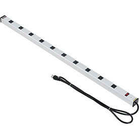 Global Industrial 500887 Global Industrial™ Power Strip, 10 Outlets, 15A, 48"L, 6 Cord image.