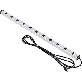 Global Industrial 500888 Global Industrial™ Power Strip, 10 Outlets, 15A, 48"L, 15 Cord image.