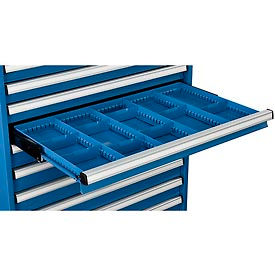 Global Industrial 298452 Global Industrial™ Dividers for 3"H Drawer of Modular Drawer Cabinet 36"Wx24"D, Blue image.
