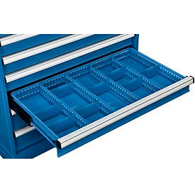 Global Industrial 298453 Global Industrial™ Dividers for 4"H Drawer of Modular Drawer Cabinet 36"Wx24"D, Blue image.