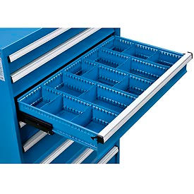 Global Industrial 298454 Global Industrial™ Dividers for 5"H Drawer of Modular Drawer Cabinet 36"Wx24"D, Blue image.