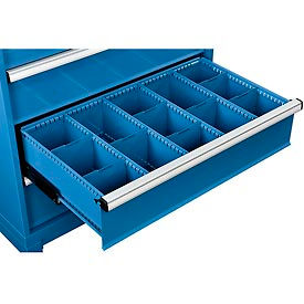 Global Industrial 298456 Global Industrial™ Dividers for 8"H Drawer of Modular Drawer Cabinet 36"Wx24"D, Blue image.