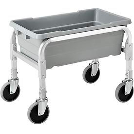 Global Industrial 493387 Global Industrial™ NSF Aluminum Lug Cart 23"L x 15-1/2"W x 19"H, 1 Tote Capacity, All Welded image.