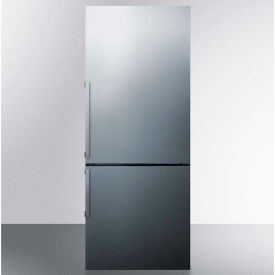 Summit-Energy Star Counter Depth Bottom Refrigerator-Freezer, Stainless Steel, 27-1/4