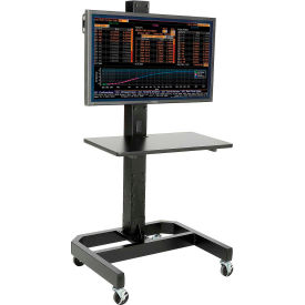 Global Industrial 239192BKE Global Industrial™ LCD/Plasma Mobile Cart with Power Outlet - Black image.