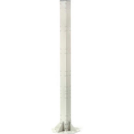 Global Industrial 752152BGE Global Industrial™ 81"H Steel Post with Fixed Base and Power Outlets - Beige image.