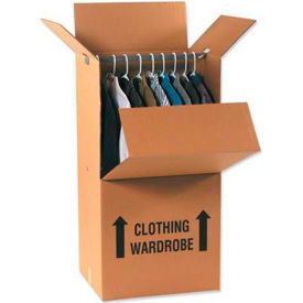 Global Industrial B2206172 Global Industrial™ Wardrobe Packing Cardboard Corrugated Boxes, 24"L x 22"W x 60"H, Kraft image.