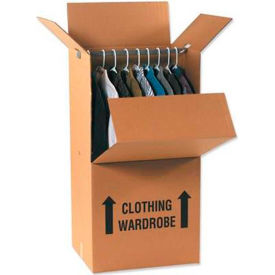 Wardrobe Packing Cardboard Corrugated Boxes, 24"L x 20"W x 34"H, Kraft view 2