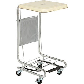 Global Industrial 436911 Global Industrial™ Chrome Hamper Stand With Foot Pedal & Poly Coated Steel Lid image.