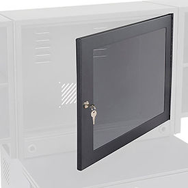 Global Industrial 436912 Optional Door with Acrylic Window For Global Industrial™ Fold-Out Computer Cabinet, Black image.