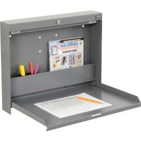 Global Industrial 319391 Global Industrial™ Wall Mounted Fold Down Shop Desk, 20"W x 3-3/8"D, Gray image.