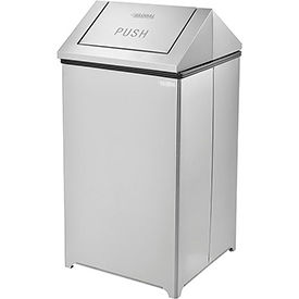 Global Industrial 641269 Global Industrial™ Stainless Steel Square Swing Top Trash Can, 40 Gallon image.