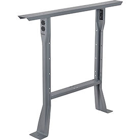 Global Industrial 319394GY Global Industrial™ Fixed Steel Leg For Workbenches, 30"D, Gray image.