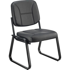 Global Industrial 695513 Interion® Antimicrobial Armless Bonded Leather Reception Chair  image.