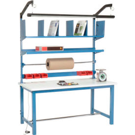 Global Industrial Packing Workbench W/Riser Kit ESD Square Edge 72"W x 30"D 