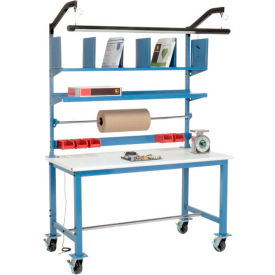Global Industrial Mobile Packing Workbench W/Riser Kit ESD Safety Edge 60"W x 30"D 