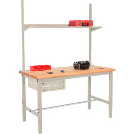 Global Industrial 60x30 Production Workbench Maple Safety Edge - Drawer, Upright & Shelf TN Global Industrial 60x30 Production Workbench Maple Safety Edge - Drawer, Upright & Shelf TN