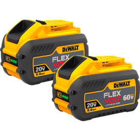 Dewalt DCB609-2 DeWALT® DCB609-2 20/60V Li-Ion Flexvolt Battery 9Ah Extended Capacity 2Pk image.